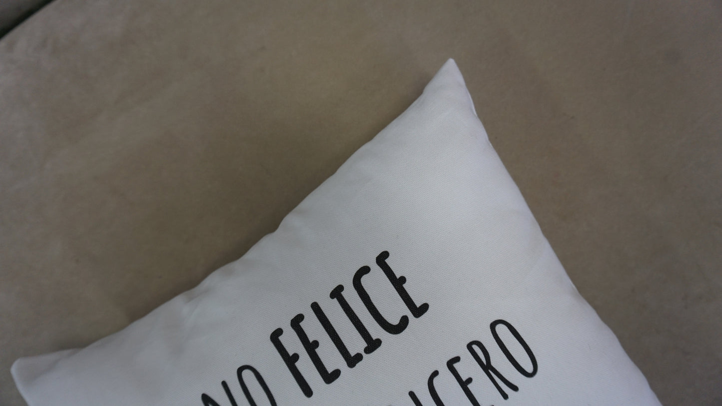 Cuscino Felice bianco 40 x 40 cm