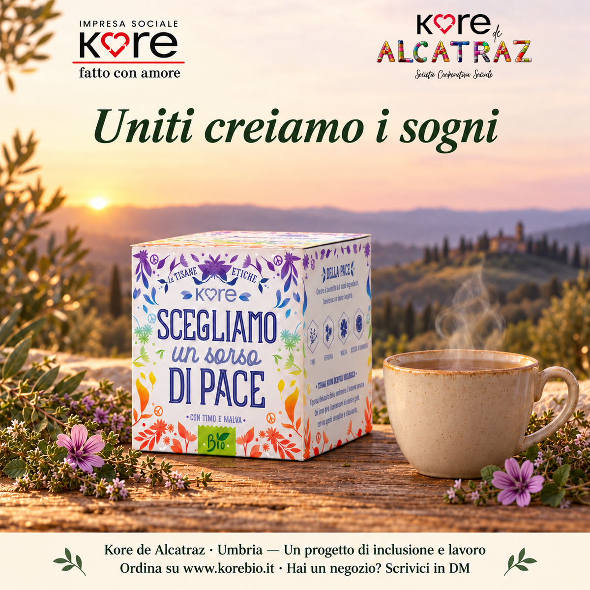 TISANA BIOLOGICA DELLA PACE - Verbena, Timo, Malva - 30 gr - 15 filtri